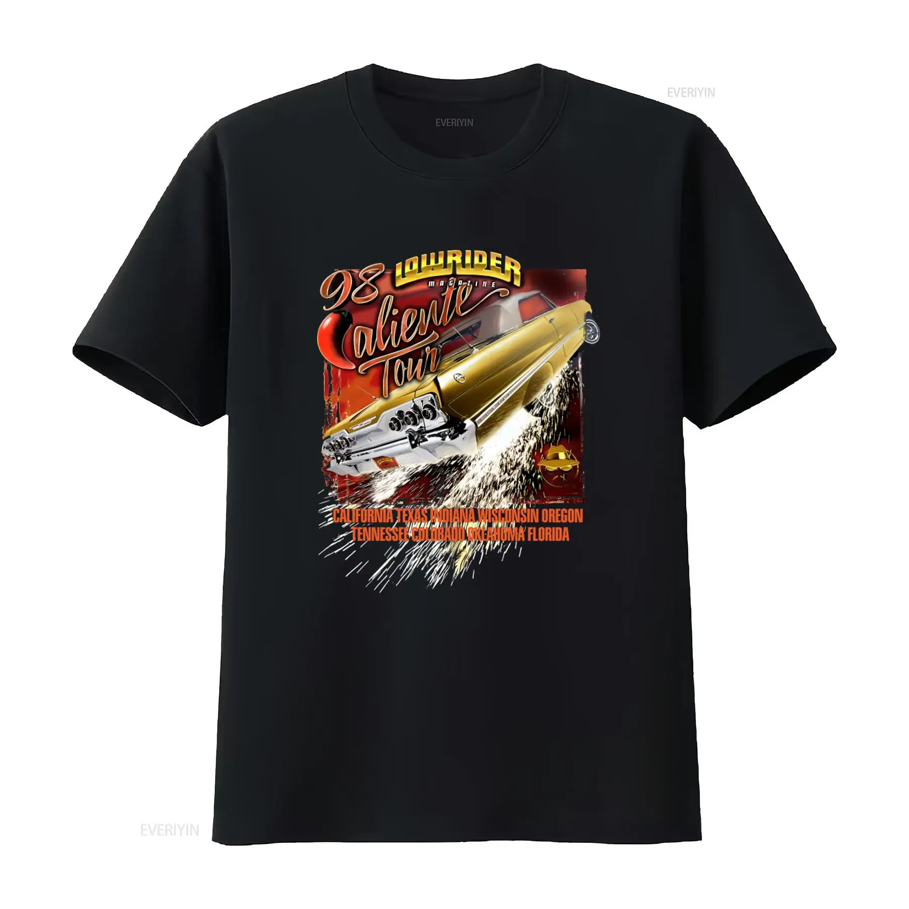 Mens Fashion Magazines - Camiseta Vintage Lowrider Magazine 1998 Caliente
