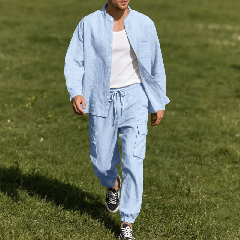 Linen Shirt Summer - Conjunto Masculino de Linho Respirável de