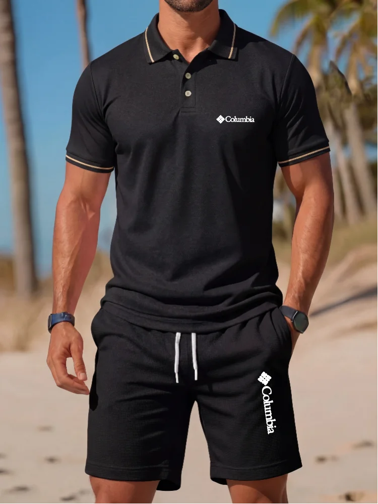 Men'S Fashion Brands - Conjunto Masculino de Polo e Shorts