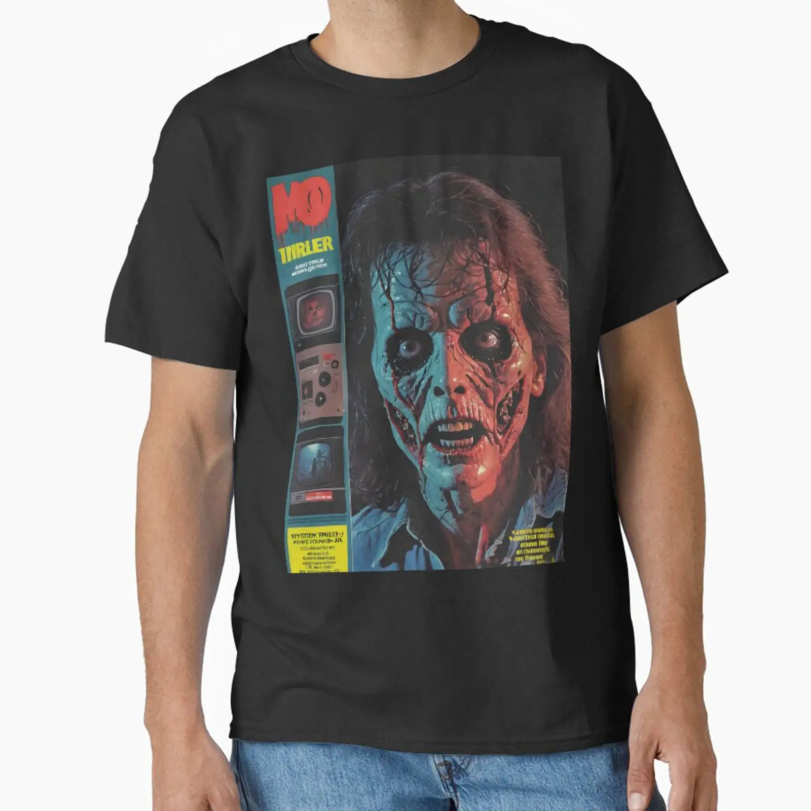Mens Fashion Magazines - Camiseta Clássica da revista Horror TV,