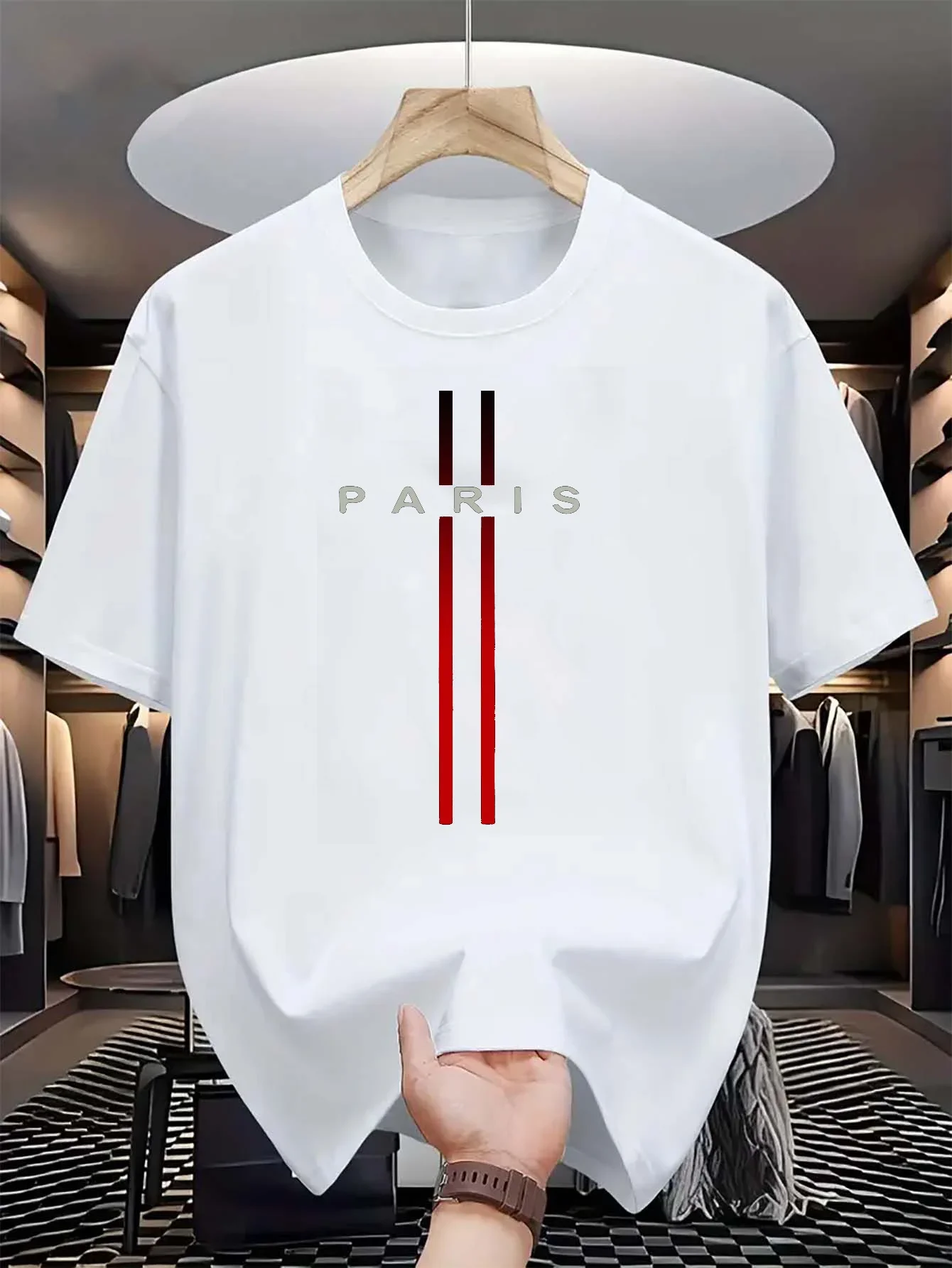Men'S Fashion Paris 2025 - Novo modelo 2025, camiseta masculina 100%
