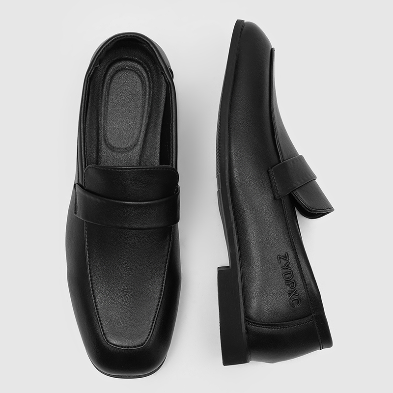Men Fashion Elegant - Mocassins Masculinos Pretos Simples e Elegantes,