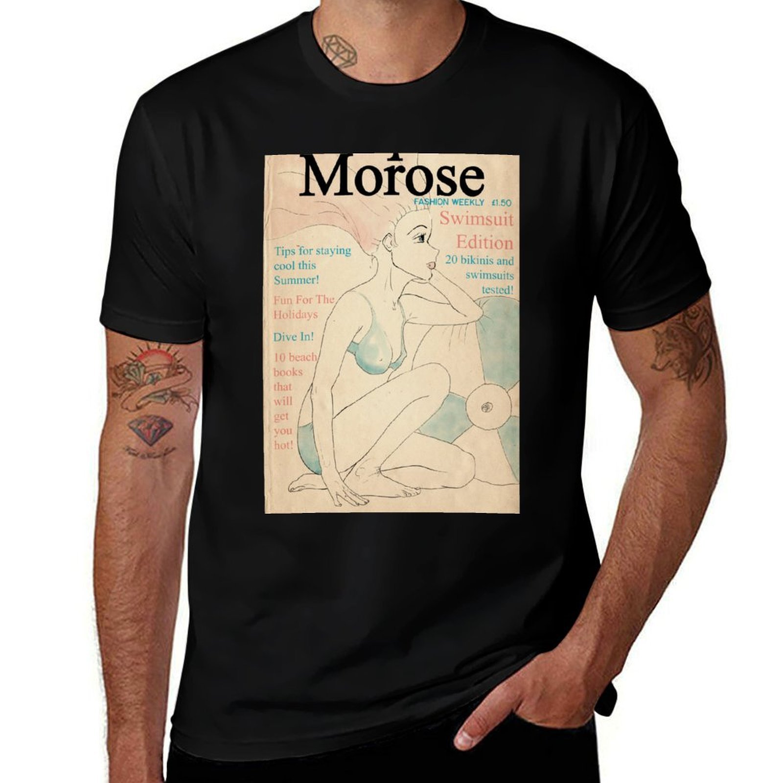 Mens Fashion Magazines - Camiseta com estampa de capa de