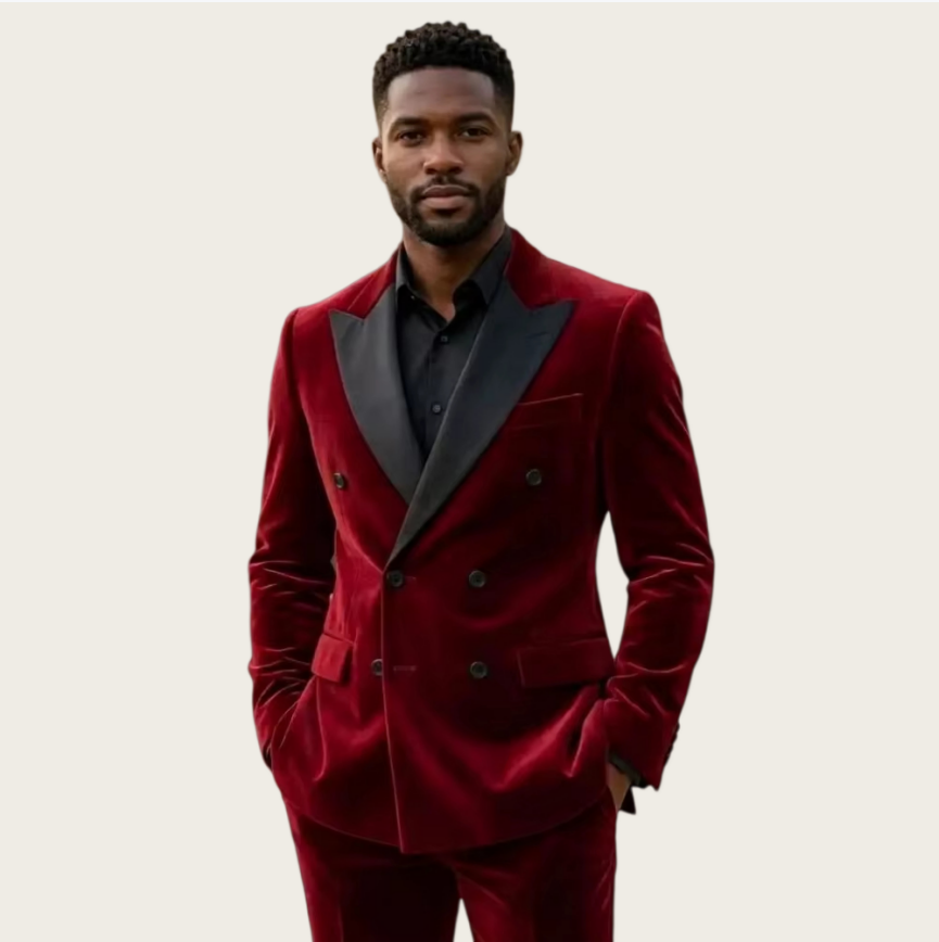 Mens Fashion Magazines - Ternos de Veludo Masculinos Transpassados para