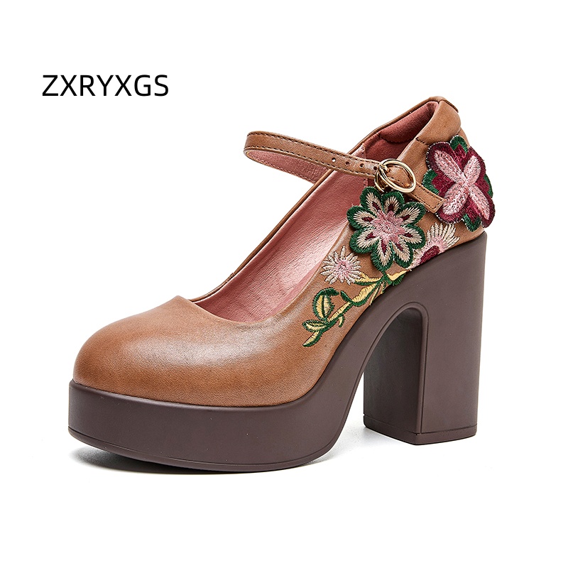 Men Fashion Elegant - Zxryxgs camada superior de couro bordado