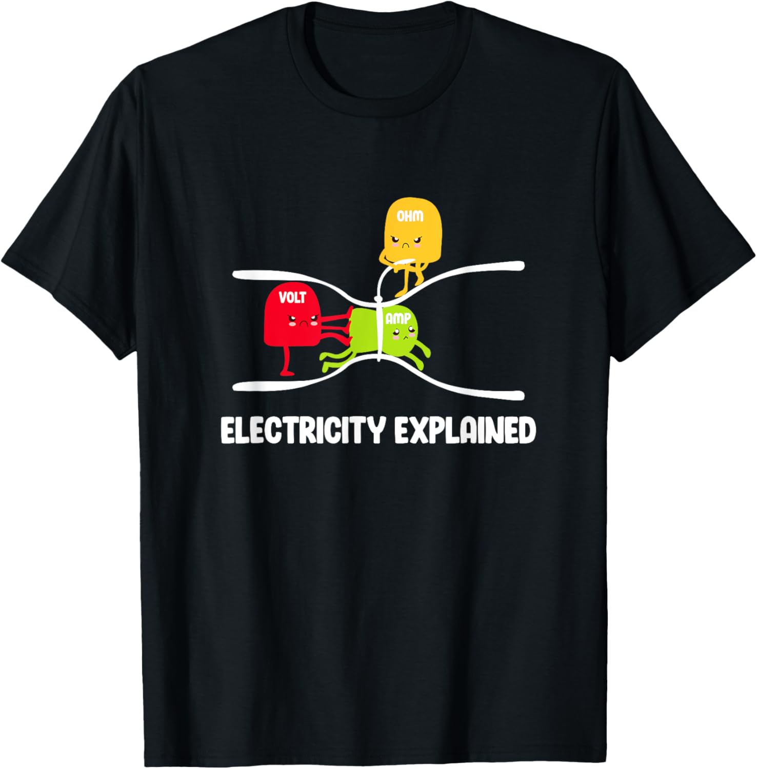 Men'S Fashion Explained - Eletricidade explicada Volt Ohm Amp Camiseta