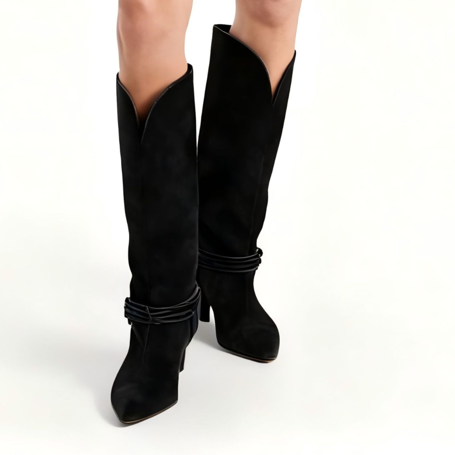 Botas femininas de camurça até - Men Fashion Elegant avaliação e preço
