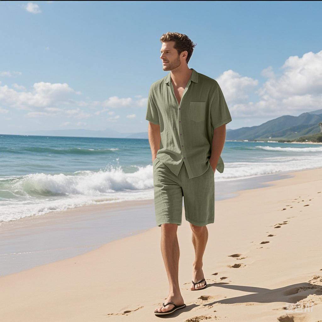 Conjunto Masculino de Linho Te - Linen Shirt Summer avaliação e preço