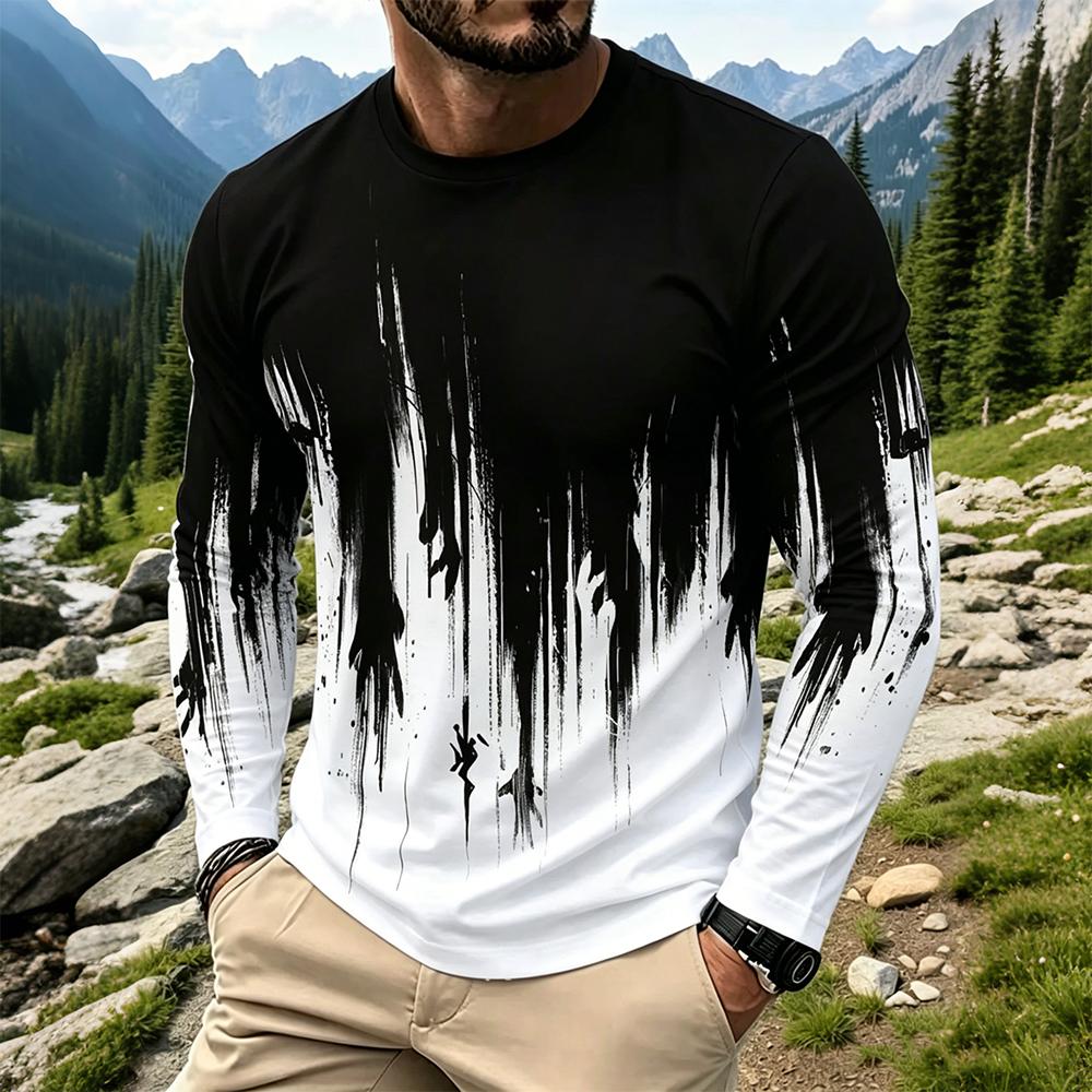 Camiseta Masculina de Manga Lo - Fashion Mens Shirt avaliação e preço